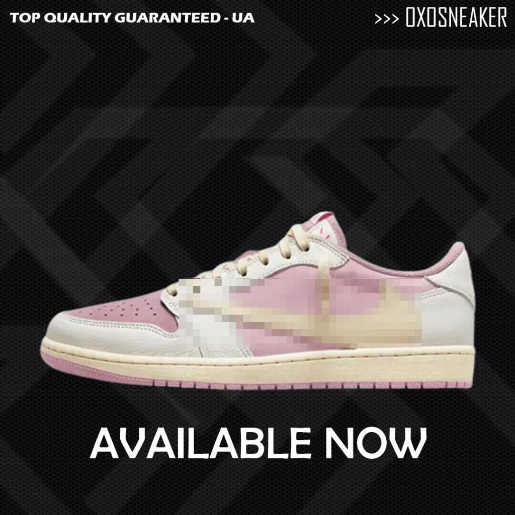 Travis SCOTT x Aj1 LOW OG TS SHY Pink (uA) รองเท้าผ้าใบสําหรับผู้ชายและผู้หญิง