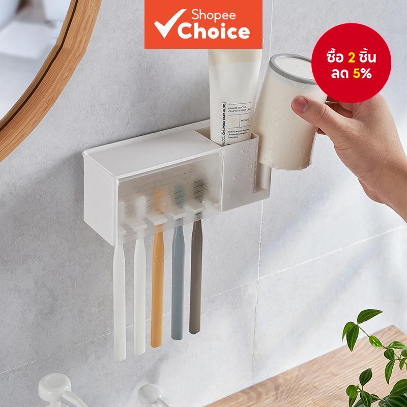 ชุดที่ใส่แปรงสีฟันและน้ํายาบ้วนปากแบบติดผนัง: ชั้นเก็บของทันตกรรมแบบไม่เปรียบ