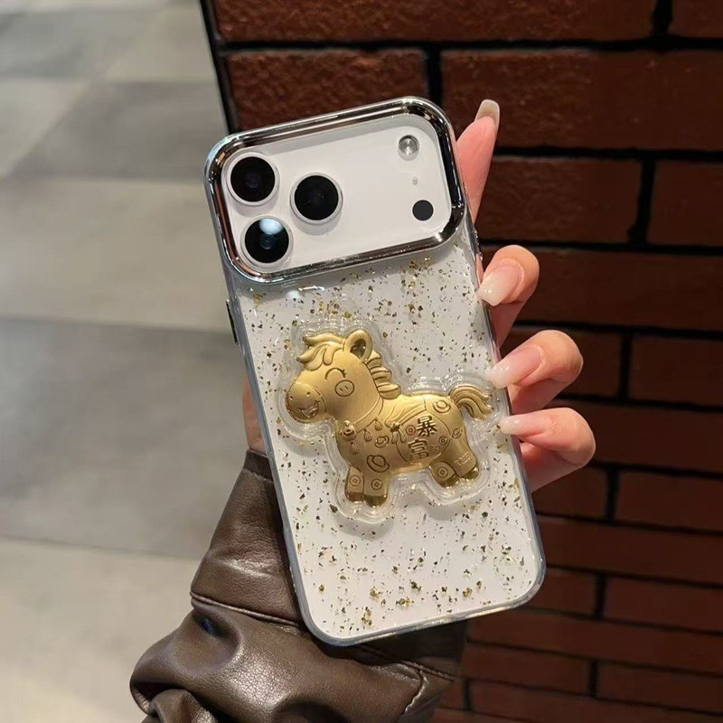 Bling Glitter Rich HorseกันกระแทกสําหรับRealme 15T 14 13 12 11 Pro C75 C67 C65 C63 C61 C55 C53 C51 C