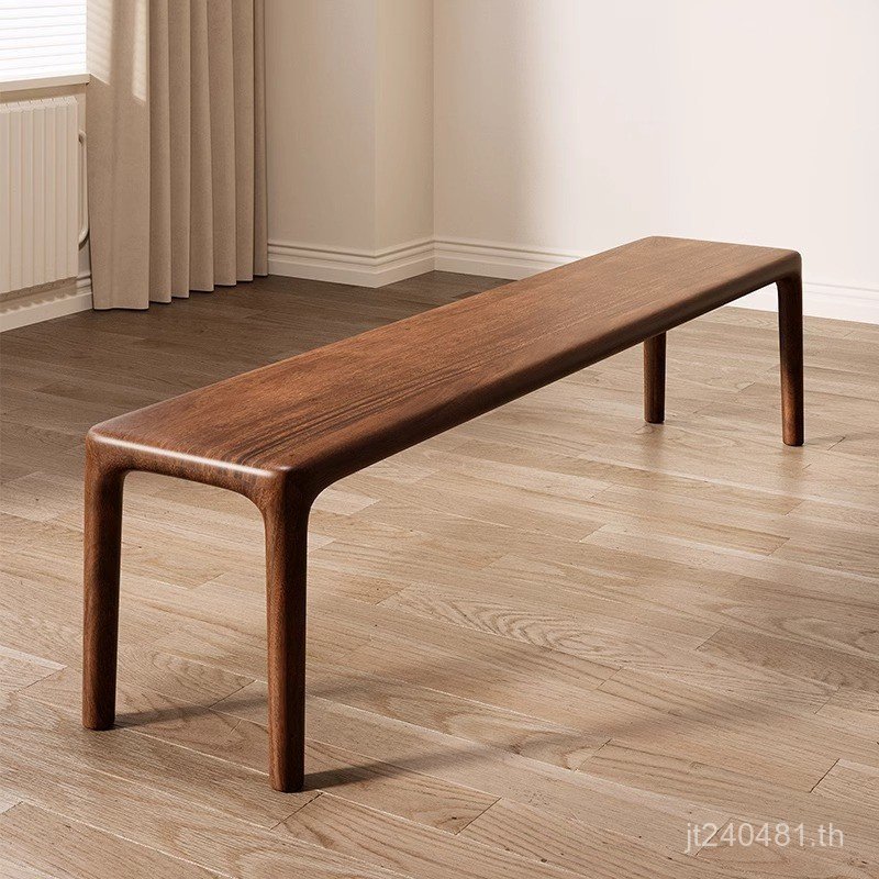 ครัวเรือนที่เรียบง่ายนอร์ดิกห้องนั่งเล่นสีดําวอลนัทม้านั่งไม้อุจจาระเปลี่ยนรองเท้าอุจจาระม้านั่งม้าน