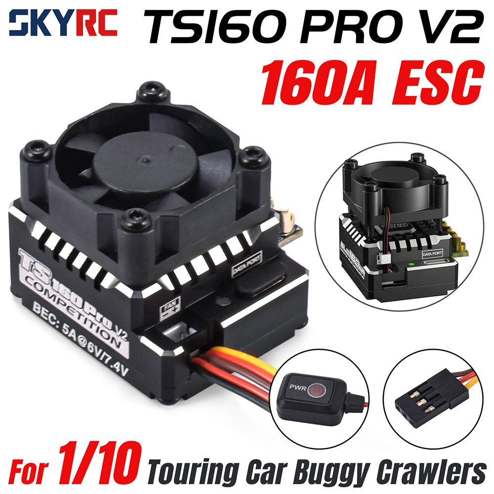 SKYRC TS160 Pro V2 160A Sensored ESC 2-3S 6V/7.4V BEC APP Program For 1/10 RC Touring Buggy Crawler