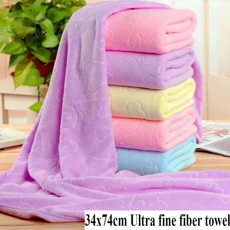 Embossed Towels Set  Quick Drying Towels Bath Towels Absorbent Soft and Bathrobes Ultra-fine Fiber T