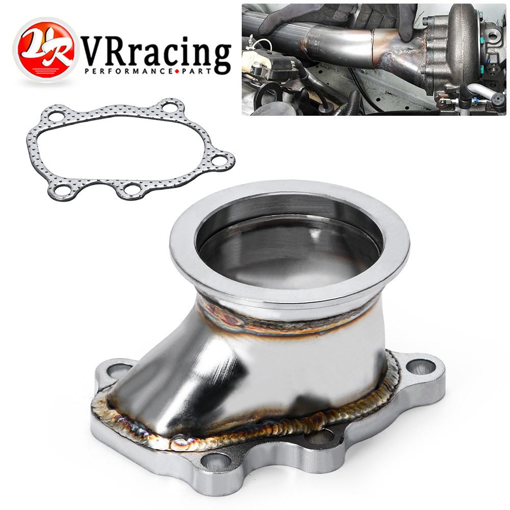 VR VR RACING- Stainless Steel Adapter for T25 T28 GT25 GT28 2.5" 63mm V-band Clamp Flange Turbo Down