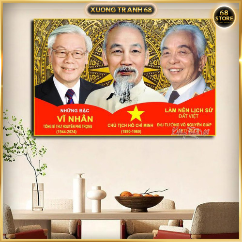 ภาพวาดกระจก "VIETNAMESE GREAT PERSONS" คุณภาพสูง 5D UV Printing - Face ภาพวาดเงา.
