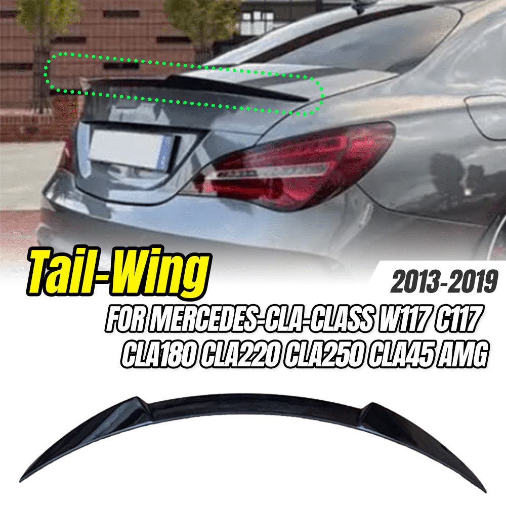Gloss màu đen phần sau của cánh gạt Wing Lip cho Mercedes-Benz CLA-Class W117 C117 CLA180 CLA220 CLA250 CLA45 AMG 2013-2019, phụ tùng nâng cấp cho xe.