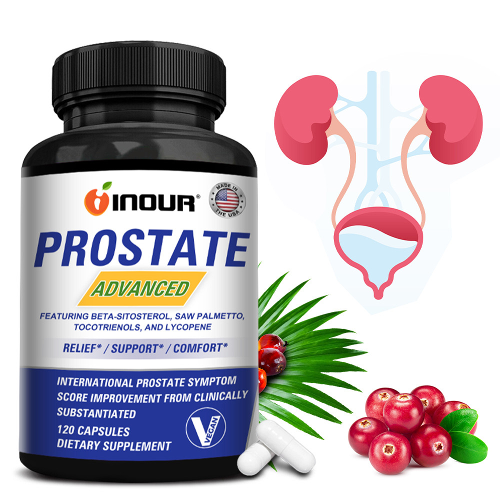 INOUR Prostate แคปซูล  ช่วยสนับสนุนสุขภาพต่อมลูกหมาก ผสมซอว์พาลเมตโต ไลโคปีน Made in USA