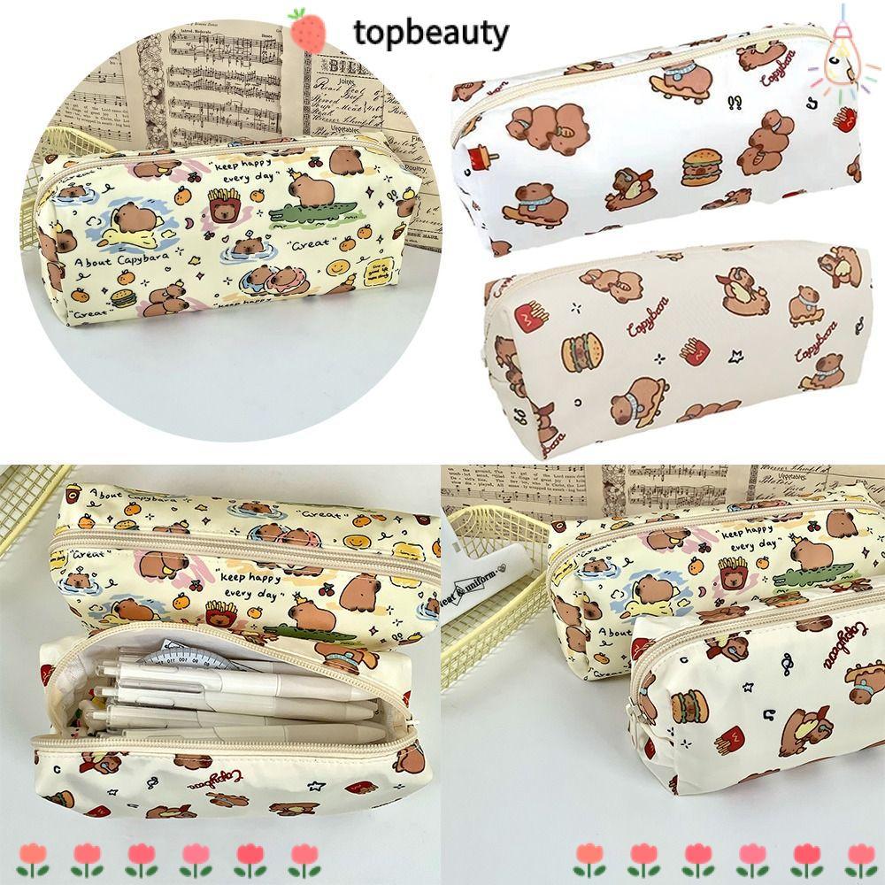 Topbeauty กระเป๋าเครื่องเขียน, Capybara กระเป๋าใส่ปากกาความจุขนาดใหญ่,ของขวัญเครื่องเขียนมัลติฟังก์ชั่นคุณภาพสูง