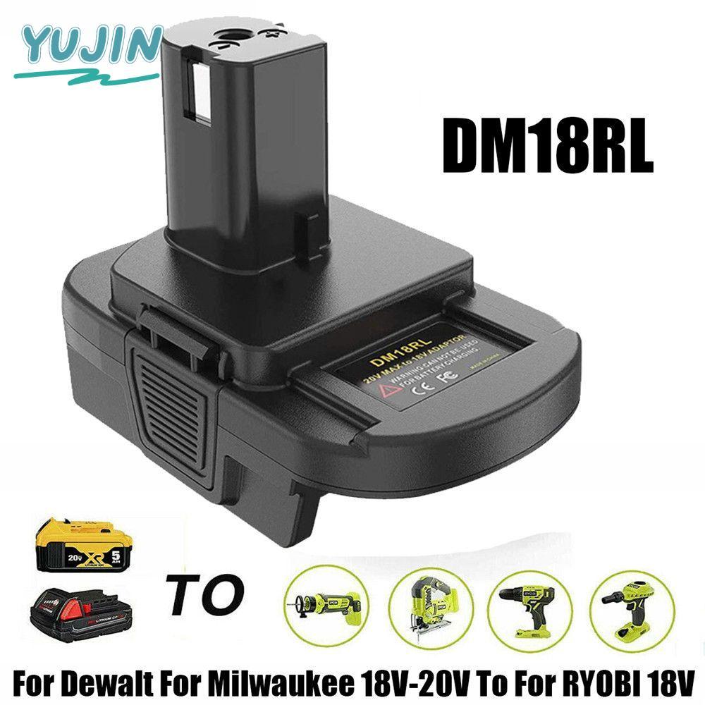 YUJIN Li-ion แบตเตอรี่อะแดปเตอร์สีดําเปลี่ยน Adaptor สําหรับ Dewalt สําหรับ Milwaukee 18V-20V สําหรั