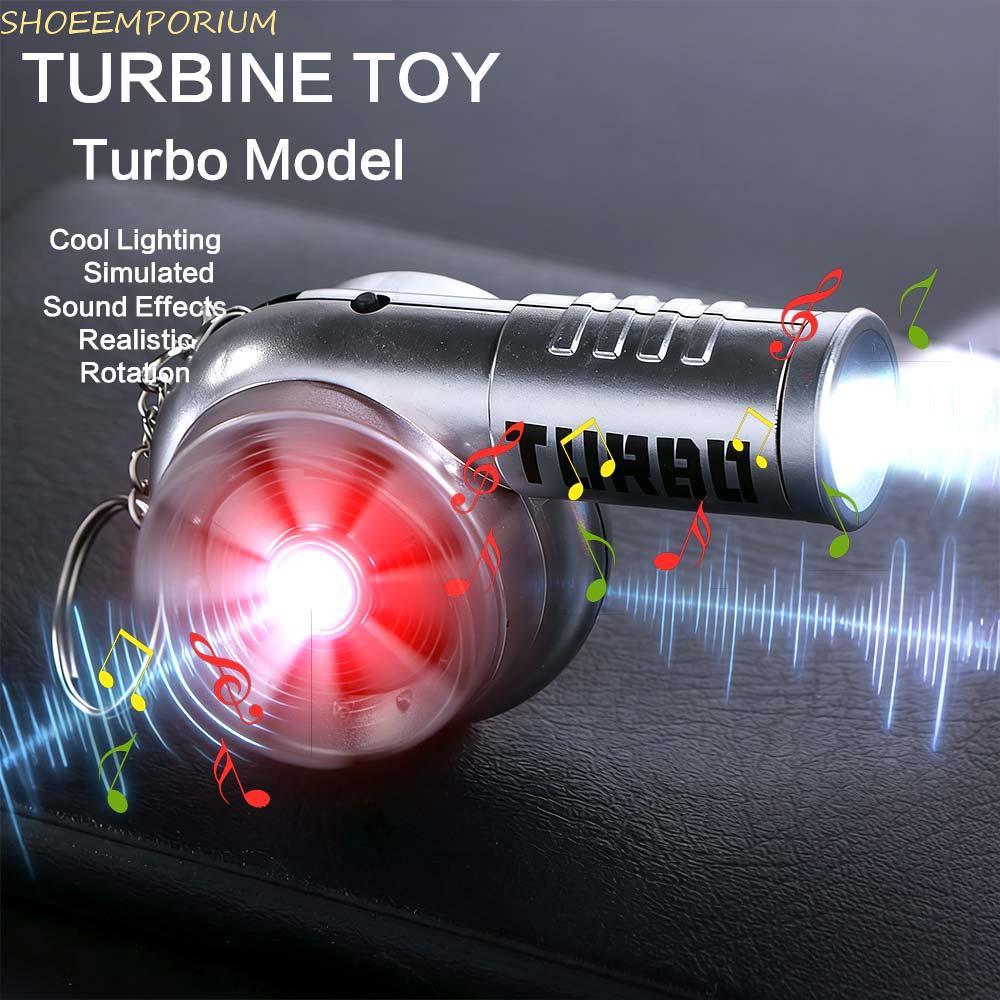 SHOEEMPORIUM Turbo Key Chain, ไฟฉายแสงพวงกุญแจรถ Turbochargeing จี้, แฟชั่นพลาสติก Sound Spinning จําลอง Turbo ของเล่นเด็ก