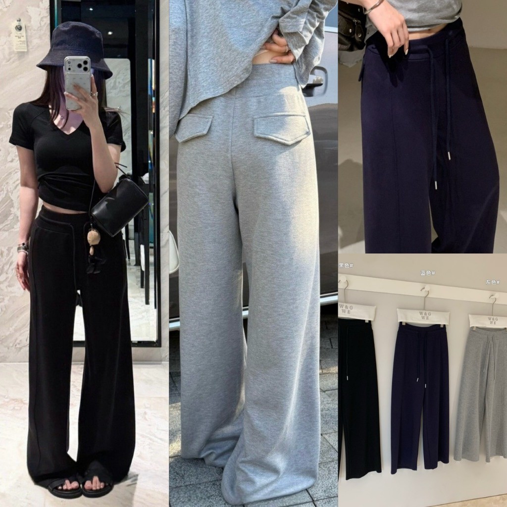 ❤ ❤ 🧵 🇰🇷 W9189 กางเกงขายาวเอวยางยืด แต่งเชือก ผ้าดีใส่สบายค่า รุ่นนี้เป็นทรงเบสิค ใส่ง่าย แฟชั่นเกาหลี TAG WG.WE 🧡