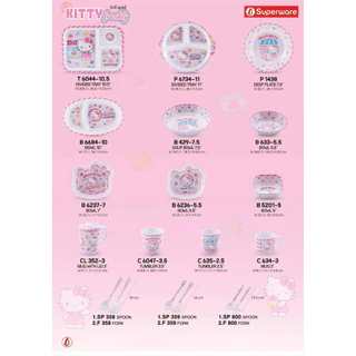 คิตตี้ เฟรชลี่ จานชามเมลามีน ลายการ์ตูน ศรีไทยซุปเปอร์แวร์ Superware Sanrio Kitty [ขายเป็นชิ้น/เลือกรหัสสินค้า]