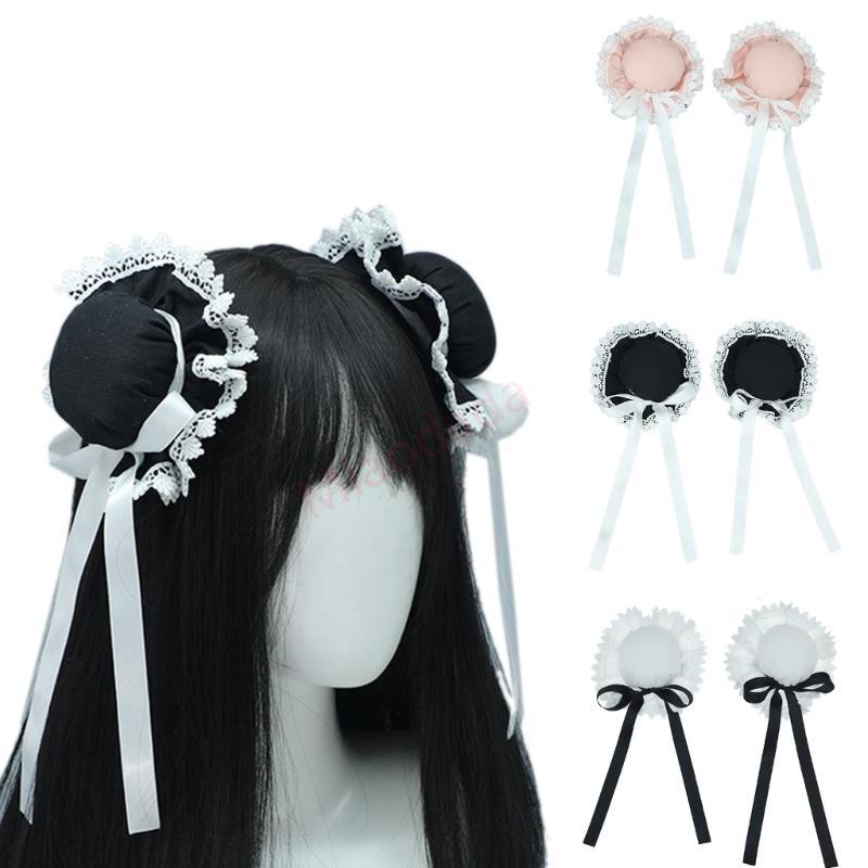 MDD Laciness Hair Side Clip Hair Round Bun สําหรับผู้หญิง Handmade Side Clip คอสเพลย์