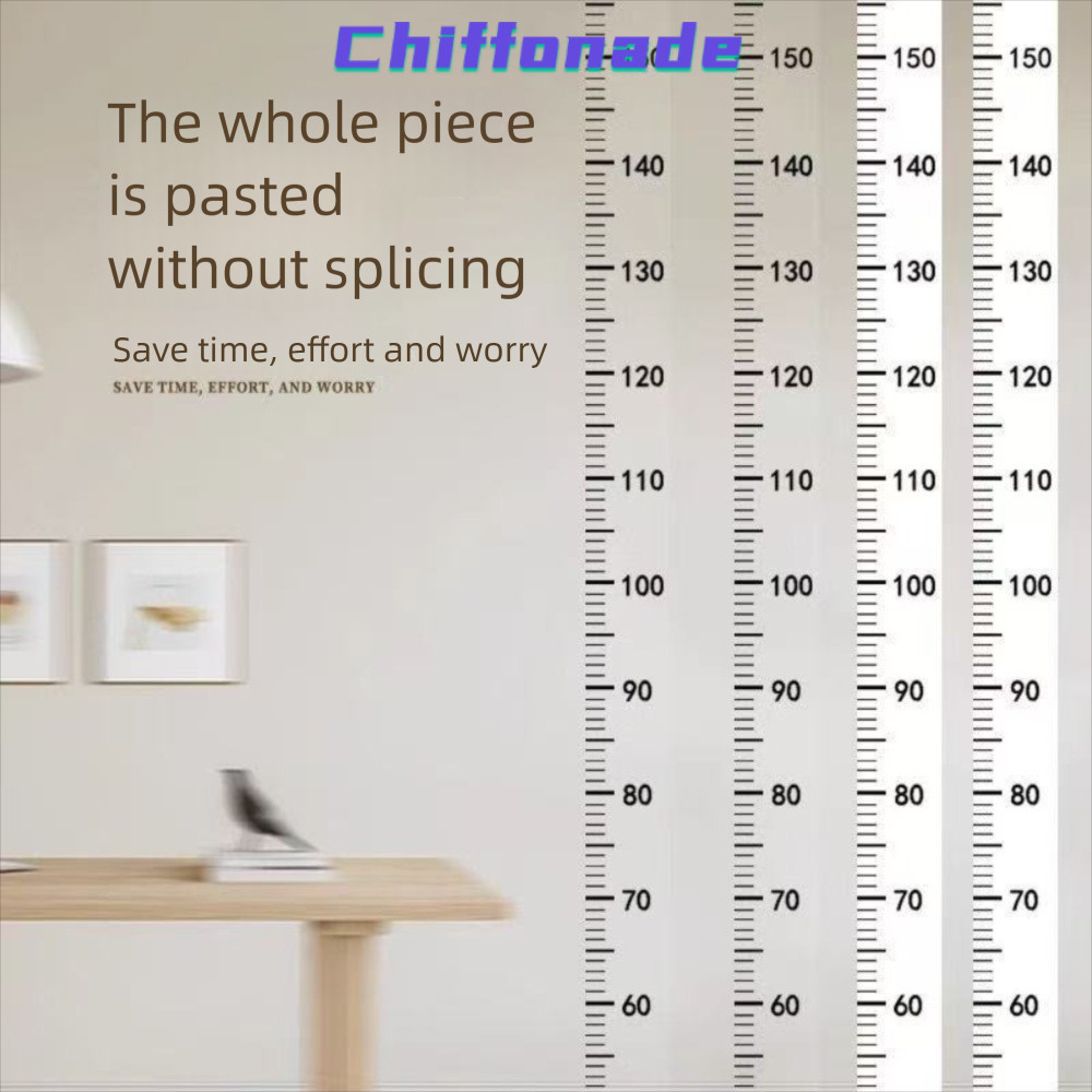 Chiffonade สติกเกอร์วัดส่วนสูง, แผนภูมิการเจริญเติบโตของเด็กกันน้ําแบบมีกาวในตัว, เทปวัดความสูง 2M แบบถอดได้โปร่งใสสําหรับเด็กวัยหัดเดิน