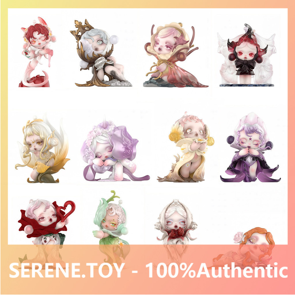 POPMART SKULLPANDA Flower Four Scene Series Mystery Box ของเล่นเครื่องประดับของขวัญ