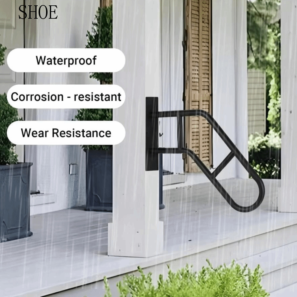 ราวบันไดรองเท้า, พยุงบันไดนิรภัยเหล็ก, พื้นผิวกันลื่นสไตล์โมเดิร์น ทนทาน Weatherproof Wall-Mounted Railing Elderly Support