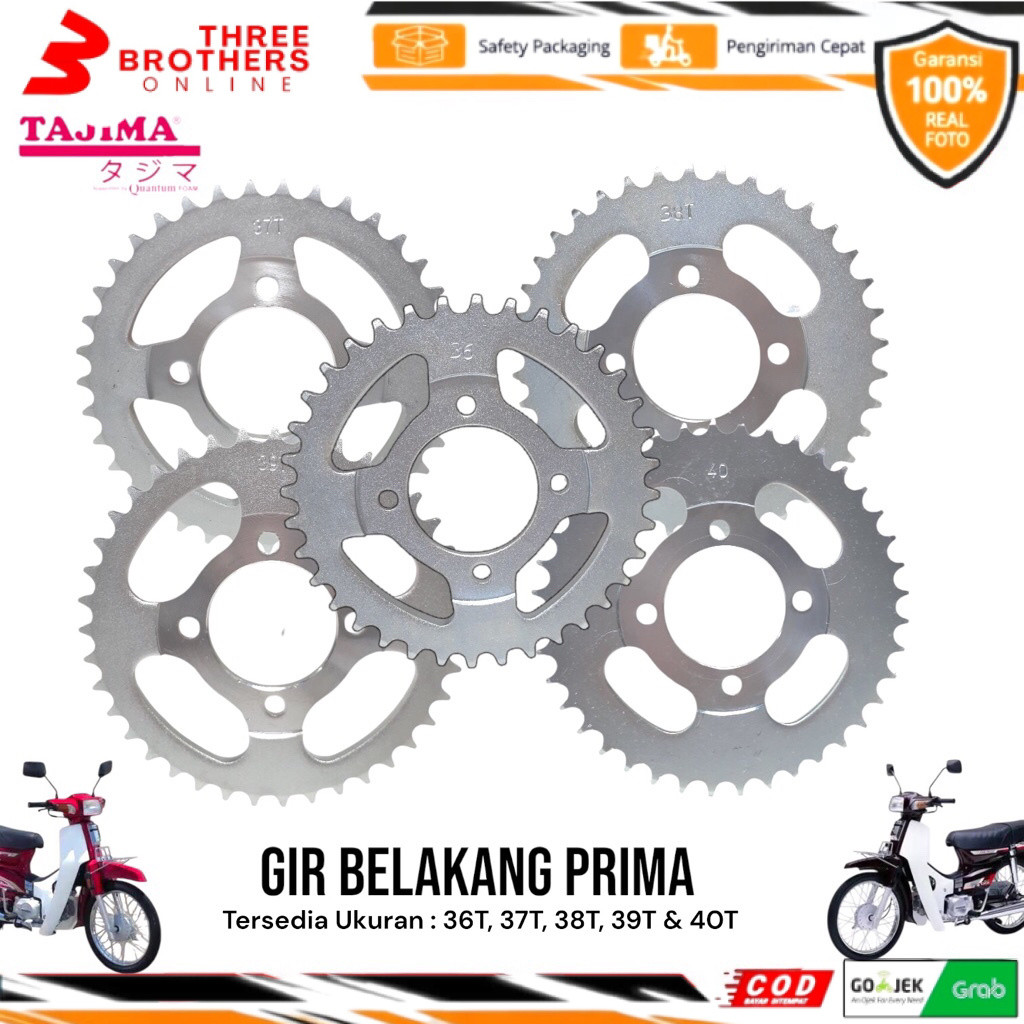 เกียร์ด้านหลังสําหรับ honda prima grand supra x Legend star c700 win 36 37 38 39 40 428 tajima