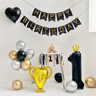 ธงวันเกิด (แถมริบบิ้น)ธงราววันเกิด ธงราว ธง happy birthday bannerแบนเนอร์ ธงหางปลา มีหลายสีให้เลือก ตกแต่งงานปาร์ตี้