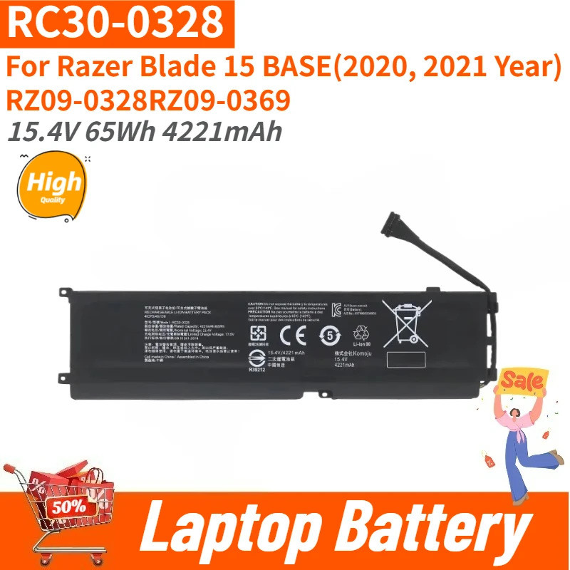 RC30-0328 แบตเตอรี่แล็ปท็อปคุณภาพสูง 15.4V 65Wh 4221mAh สําหรับ Razer Blade 15 BASE 2020 2021 ปี RZ0