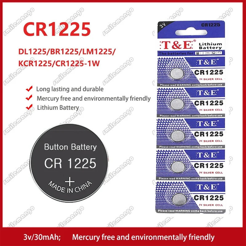 2PCS-50PCS 3V CR1225 แบตเตอรี่ลิเธียม BR1225 LM1225 DL1225 CR 1225 ER1225GP เหรียญเซลล์นาฬิกาแบตเตอร