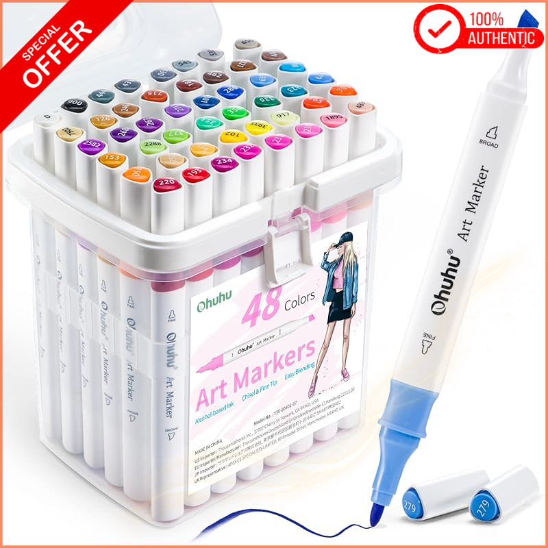 Ohuhu 47-Color 48-Pen Alcohol Markers