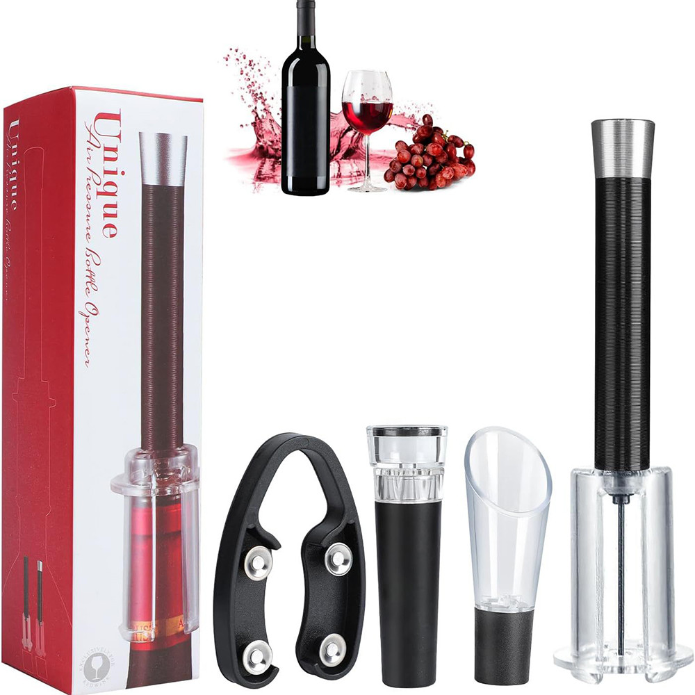 4 ชิ้นที่เปิดไวน์ Air ปั๊มความดันสูญญากาศขวดไวน์ Corkscrew สแตนเลสประเภท Pin Cork Out เครื่องมือไวน์เปิดบาร์อุปกรณ์เสริม