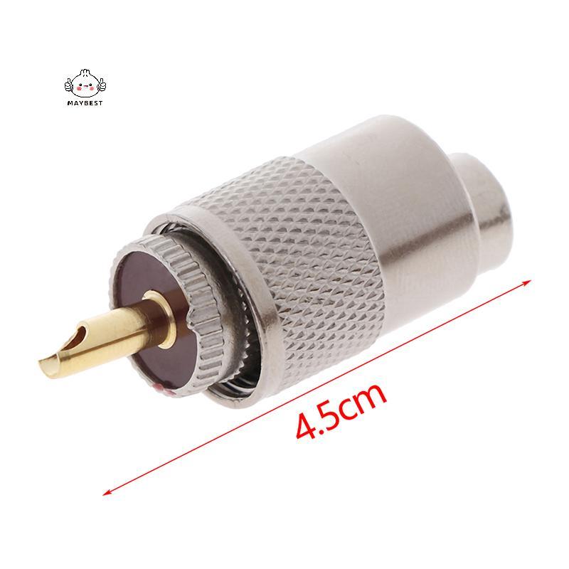 {maybest} 1 ชิ้น UHF PL259 ปลั๊กตัวผู้อะแดปเตอร์ขั้วต่อบัดกรีแบบตรงสําหรับ RG8U RG58-3 {TH}