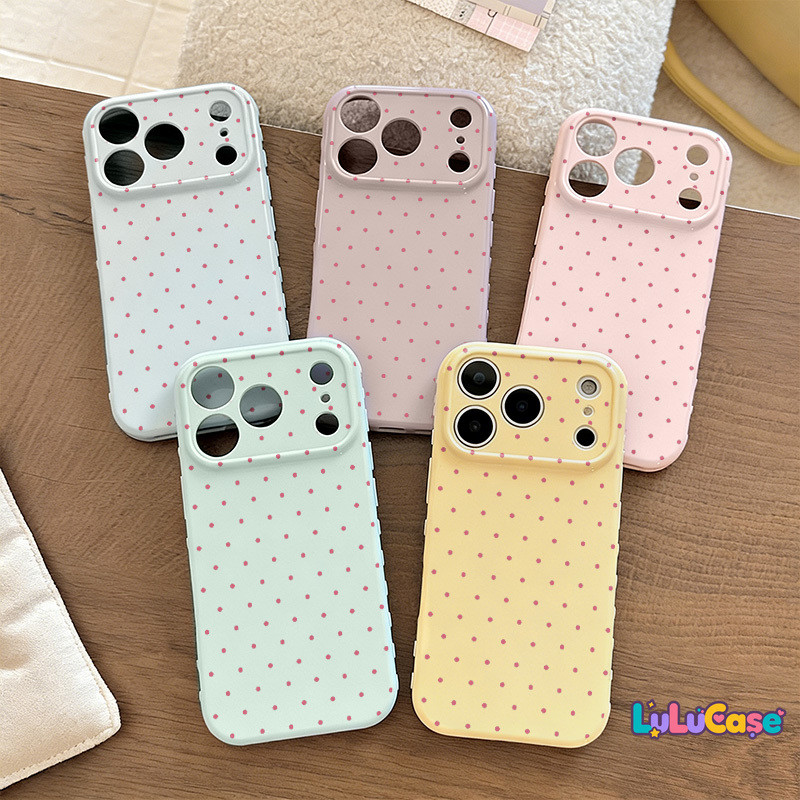 สำหรับ Redmi 14C 9A 13C 10 10A 13X 12 A3 A1 A2 A5 Note 14 9 10 11 11S 10S เคสลายจุดชมพูสไตล์อินส์กันกระแทก