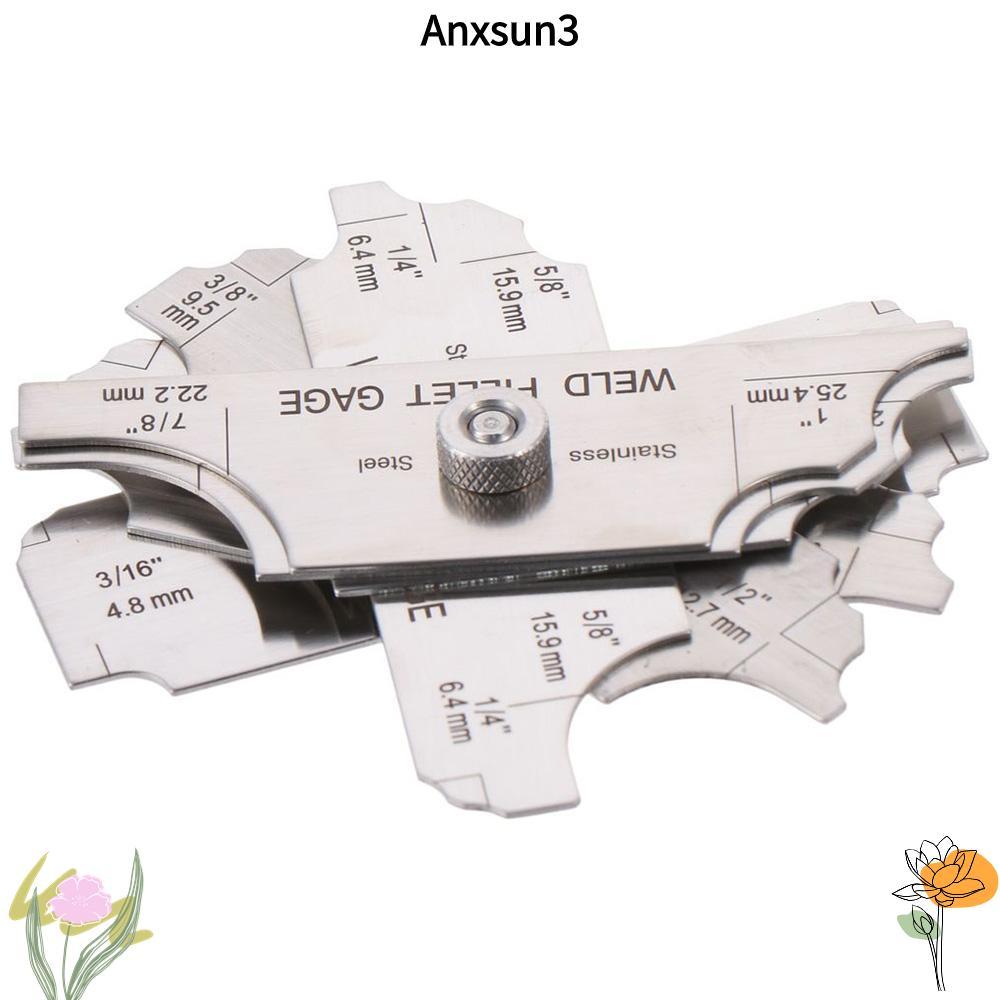 ANXSUN3 7PCS เครื่องเชื่อม, MM & นิ้วโลหะเชื่อม Fillet Gages ชุด, Ulnar เครื่องเชื่อม 1/8-1 MG-11 เช