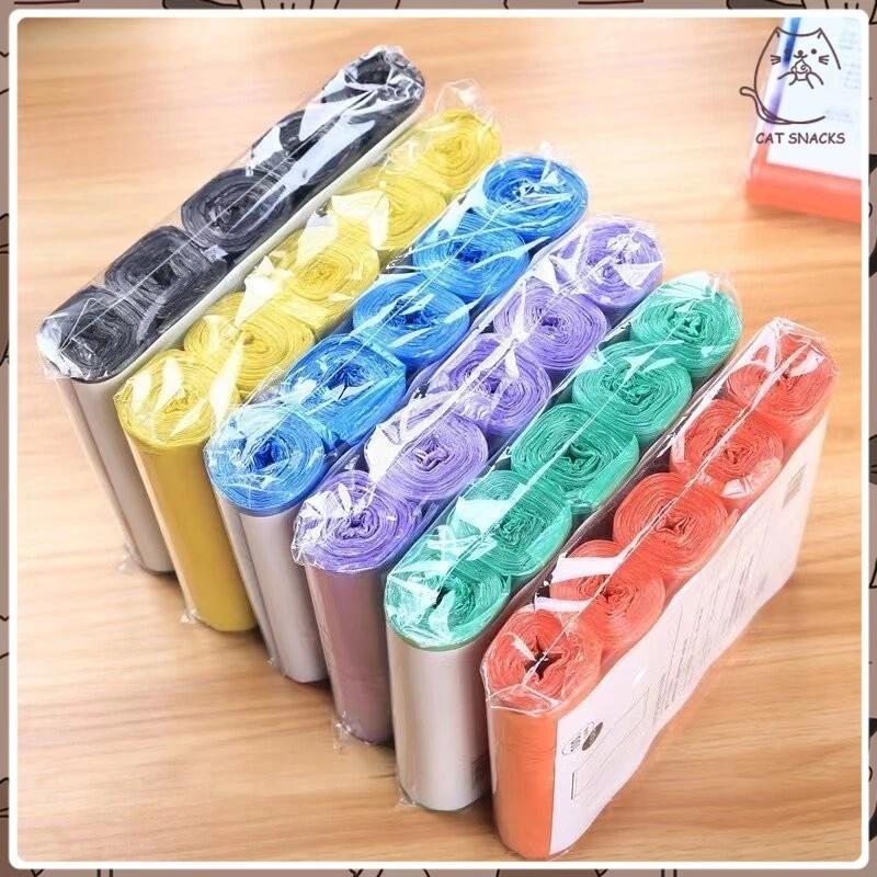 【ราคาส่ง】ถุงขยะแบบม้วน แพ็ก 100 ใบ (5ม้วน) ถุงขยะ ถุงขยะพกพา ถุงขยะแบบฉีก (สุ่มสี)