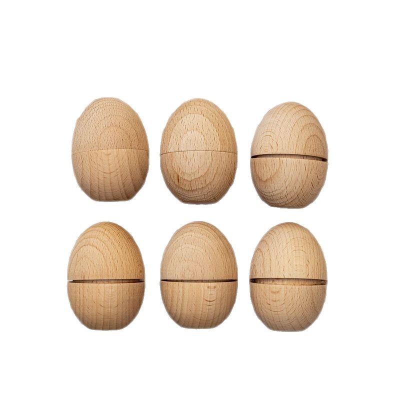 ส่วนบุคคลแกะสลักไม้ Eggshell Log สี Hollow Easter Eggshell Hemu A251206