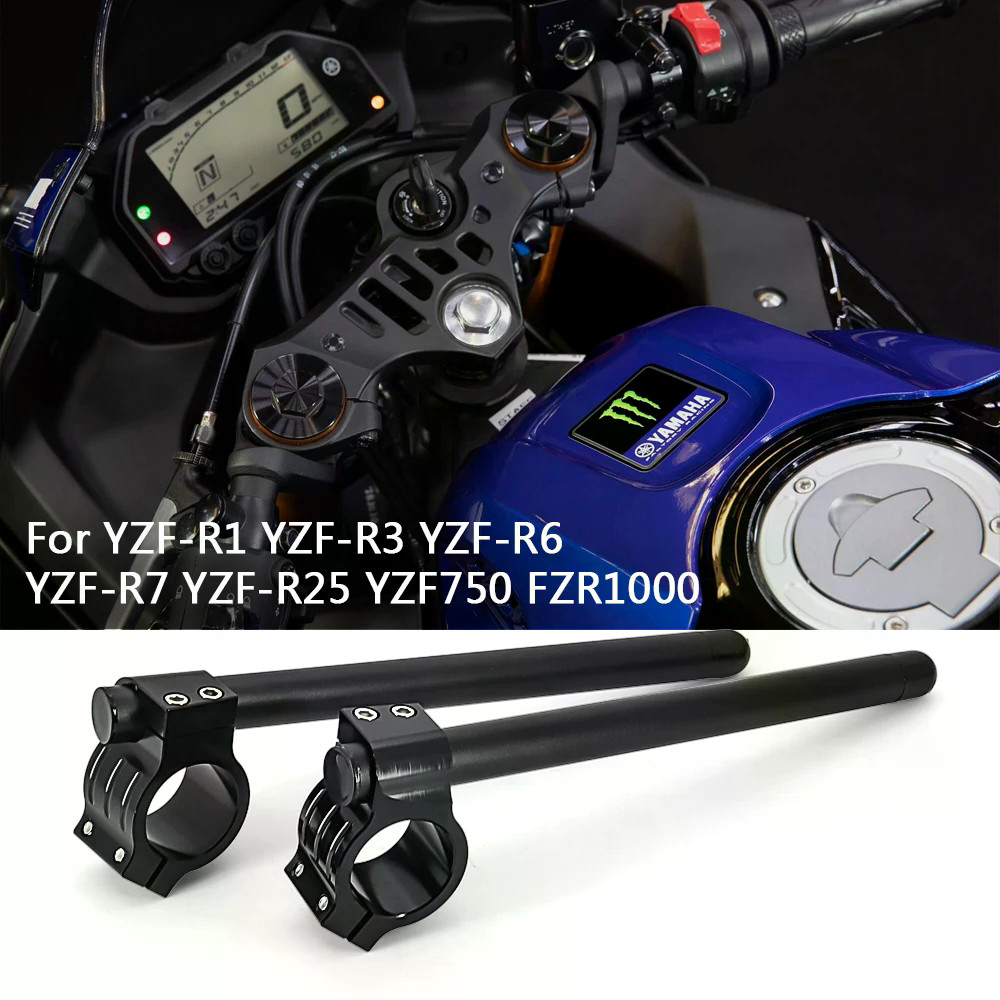 สําหรับ Yamaha YZF-R1 YZF-R7 YZF-R6 YZF-R3 YZF-R25 YZF R1 R7 R6 R3 R25 Handlebar Racing ปรับคลิปบนส้