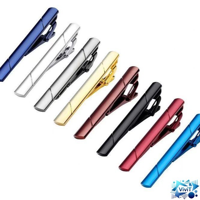 Vivi ที่หนีบเนคไท คลิปหนีบเนคไท สีเงิน สีทอง สีดำ สีกรม ขนาด