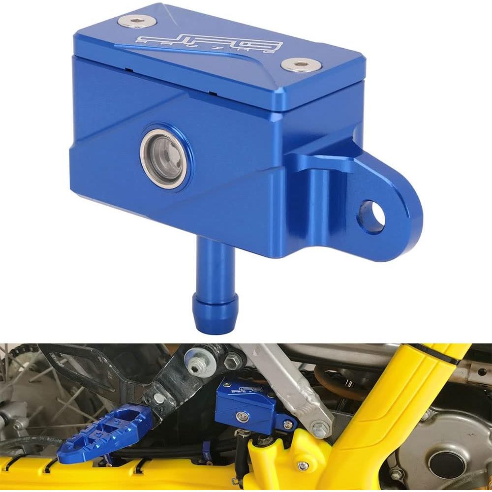 JFG RACING รถจักรยานยนต์ด้านหลังกระบอกเบรคอ่างเก็บน้ําถัง CNC สําหรับ DRZ400 DRZ400S DRZ400SM 00-19 