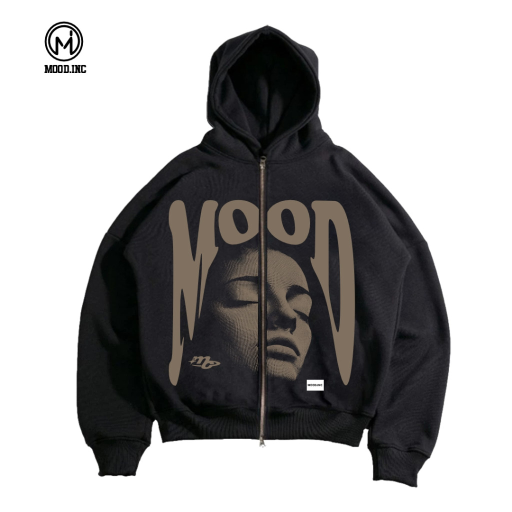 MOOD MOOD | Oversized BOXY ZIPPER HOODIE | SWEATER MOOD MAJESTIC