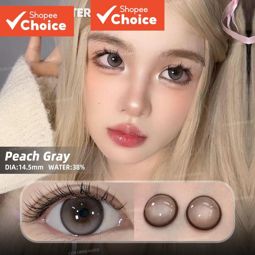 Colorhunter คอนแทคเลนส์ 2 ชิ้น คอนแทคเลนส์สีดํา G2 Black สําหรับ 1 ปีใช้ 14.2 มม.0-5.00 องศา