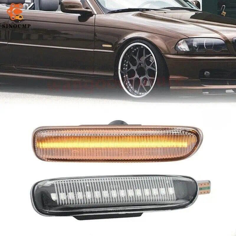 2 ชิ้นด้านข้าง Marker Fender ไฟเลี้ยว LED Amber Clear BM2570107 สําหรับ BMW E46 3-series 99-03 316i 
