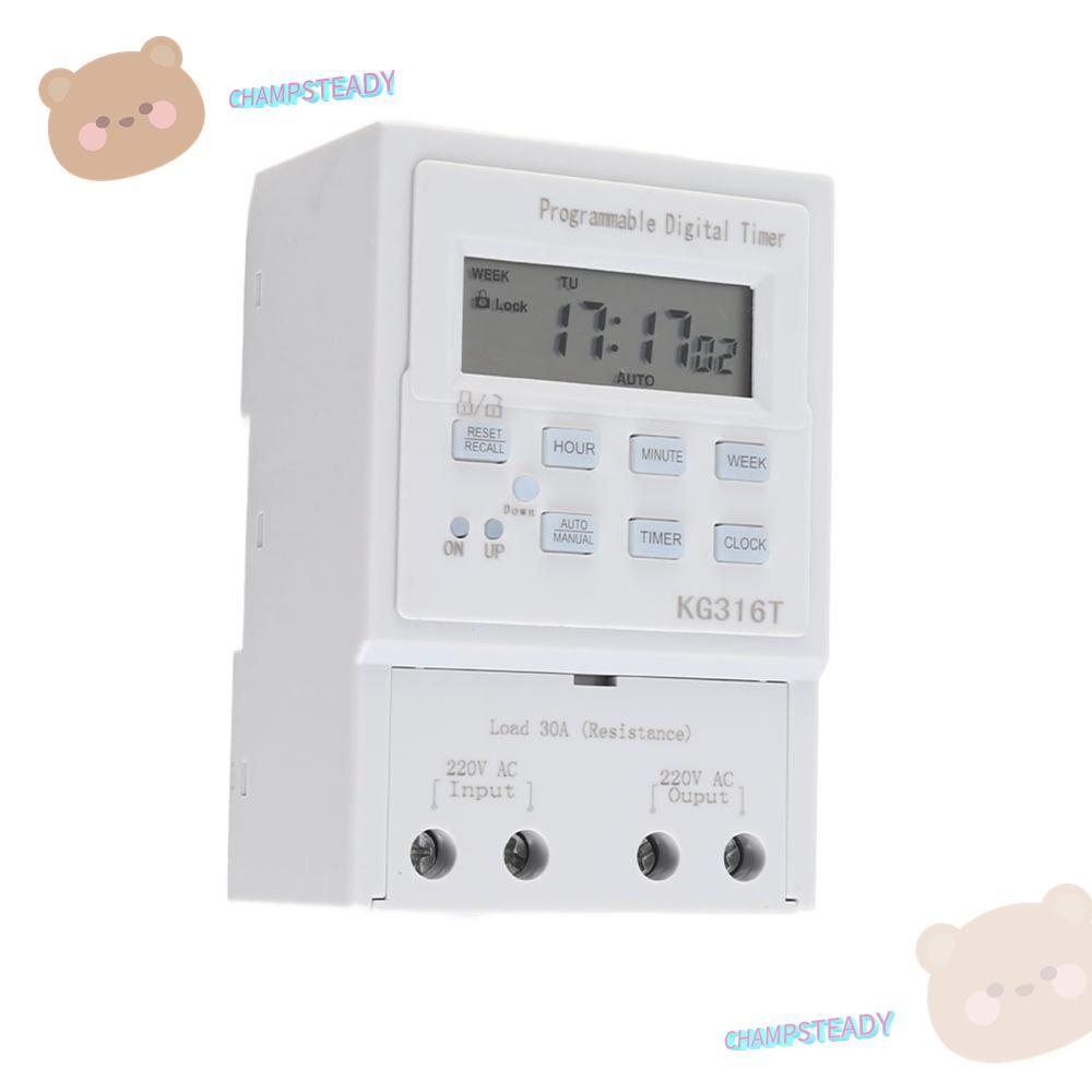 CHAMPSTEADY โปรแกรม Timer, AC 220V 30A Digital Timer Switch, Smart Home Automatic Microcomputer 1Min