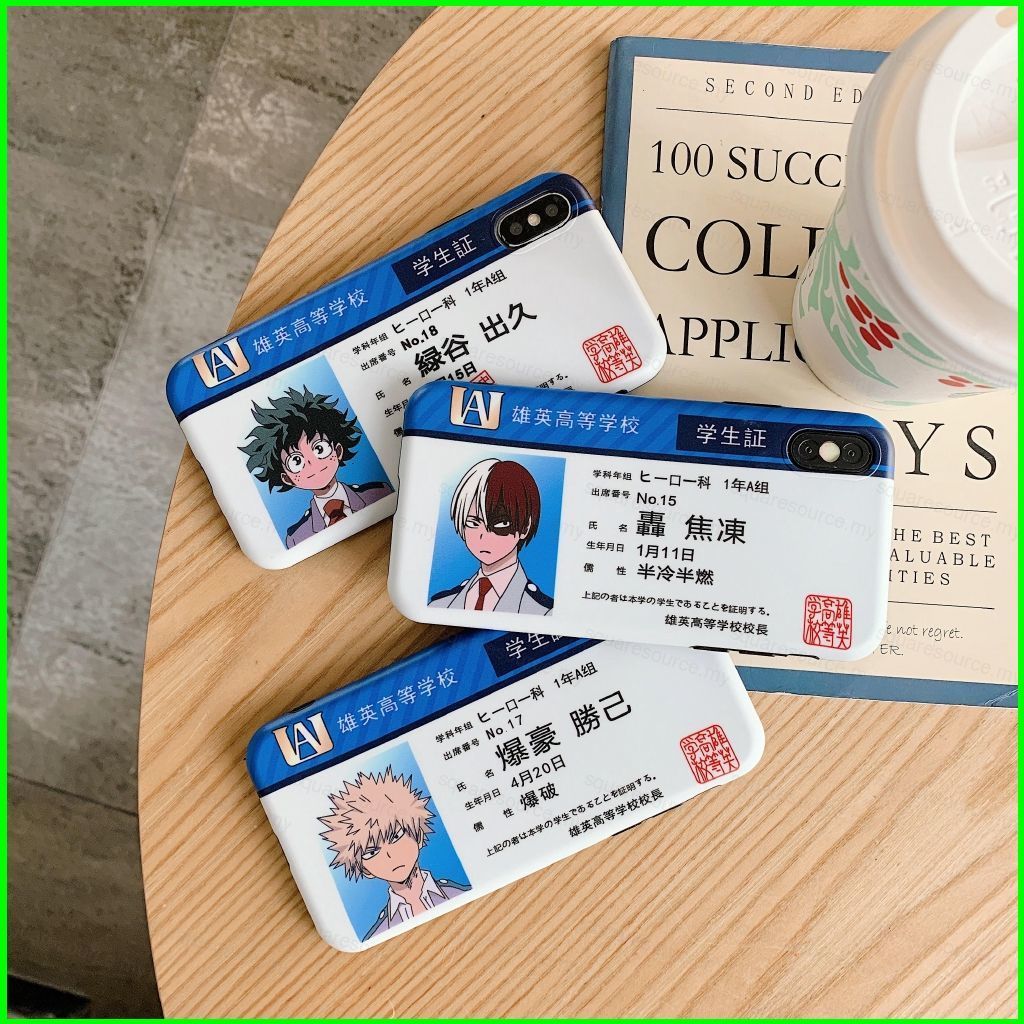 SQ1 My Hero Academia IPhone Case 11/12 Pro Max Mini XS XR 6/7/8 Plus SE อะนิเมะครอบคลุมป้องกันกรณีกั