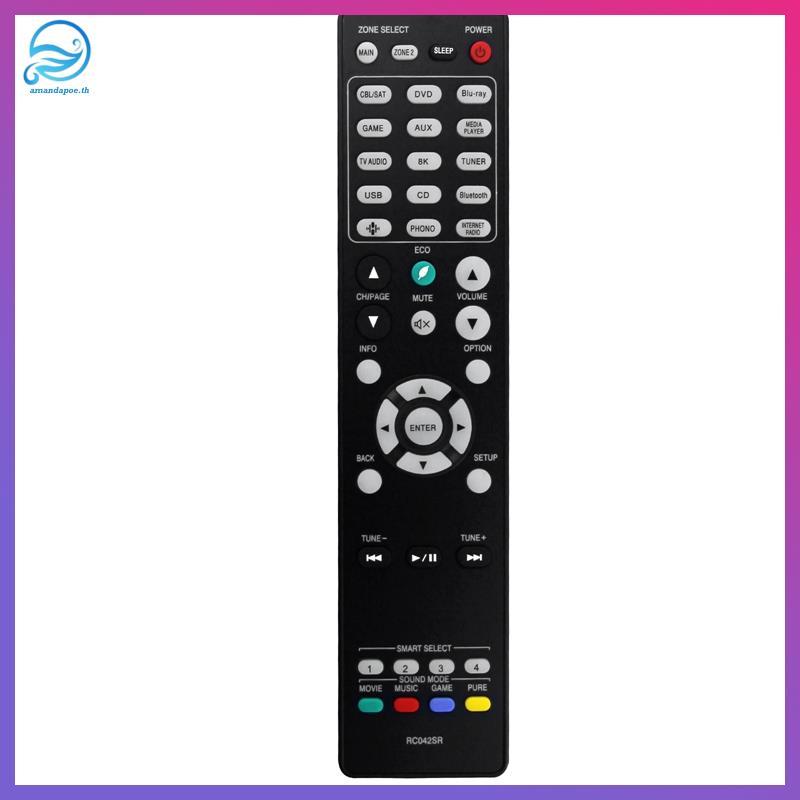 [amandapoe.th] RC042SR เปลี่ยนรีโมทคอนโทรลสําหรับตัวรับสัญญาณ AV 4K UHD Ultra HD รีโมท SR6015 NR1711