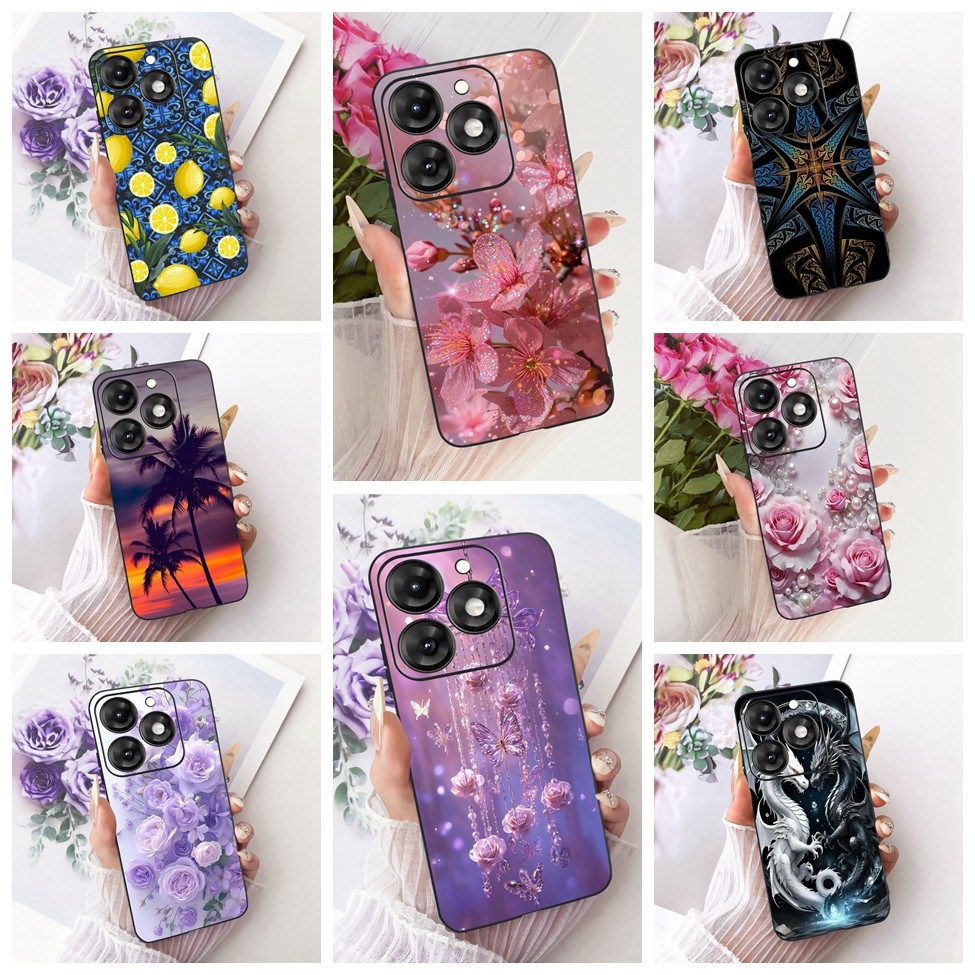 เคส Tecno Spark 20 ฝาครอบแมวน่ารักแฟชั่นตลกทาสีซิลิโคนปลอกอ่อน Tecno Spark20 KJ5 KJ5n