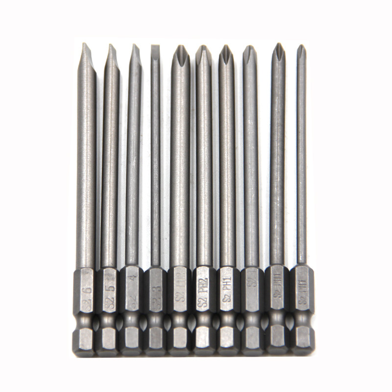 10pc Cross 100mm Hexagonal Handle Screwdriver Set Magnetic Straight Extended Screwdriver Electric To