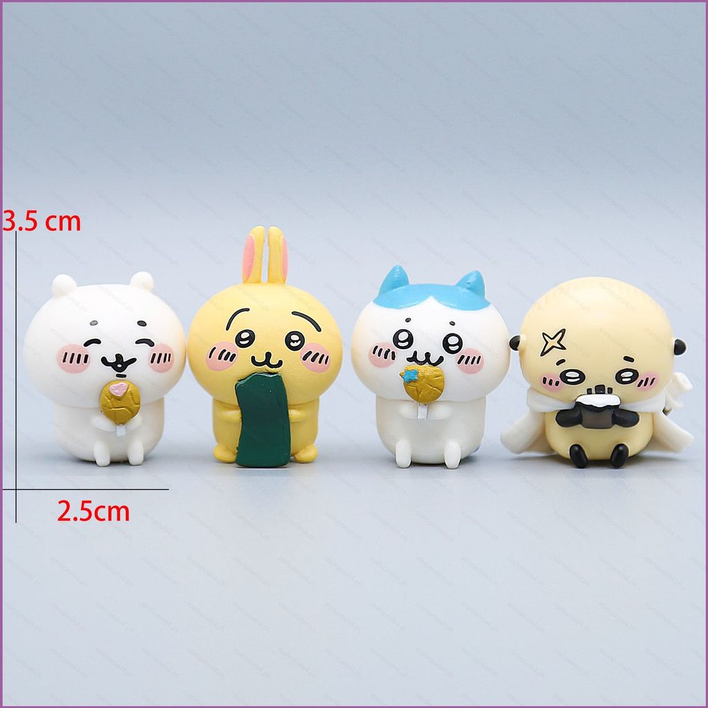 4pcs Chikawa Action Figure Chikawa Hachiware Usagi Rakko ตุ๊กตาของเล่นสําหรับของขวัญเด็กคอลเลกชันเคร