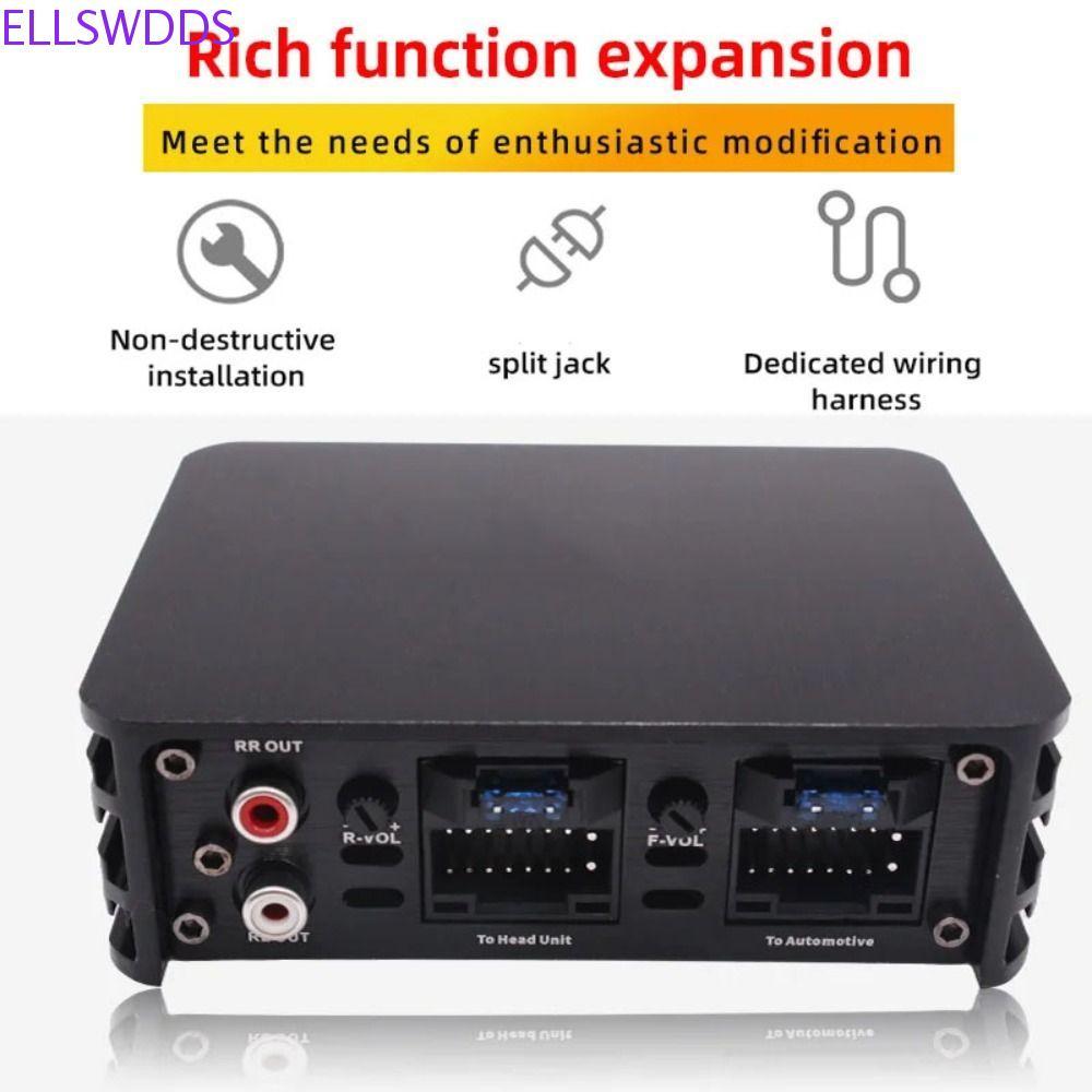 ELLSWDDS เพาเวอร์แอมป์รถยนต์,ลําโพงเสียงรถยนต์อัจฉริยะหน้าจอขนาดใหญ่,Class AB Digital DSP Sound Car 