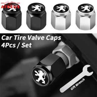 4 ชิ้น Peugeot จุกลมยางรถยนต์ จุ๊บลมยาง พร้อมโลโก้ จุกปิดลมย…