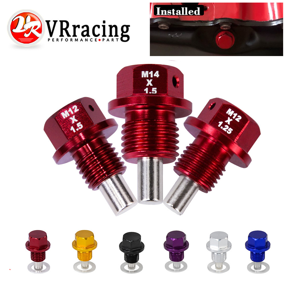 VR  M12x1.5 M12x1.25 M14x1.5 Magnetic Oil Drain Plug &Oil Drain Sump Nut (A lot of colors available) ODP12125/1215/1415