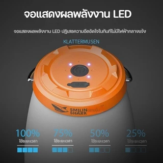 โคมไฟตั้งแคมป์ LY8288 ไฟแคมป์ปิ้งเหลือง/ขาว ออกแบบให้มีที่จับ ไฟ5โหมด 5000mAh Type-C สามารถชาร์จแบตเตอรี่ได้ กันน้ำ