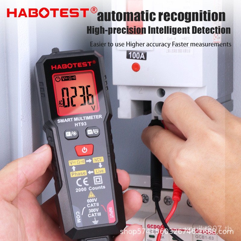 สมาร์ทมัลติมิเตอร์อัตโนมัติ Cross-Border All-In-One Digital Burn-Proof Multi-Function HT93 Huabo เฟส