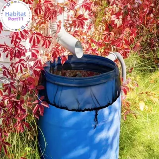 HabitatPort 30-120 ซม.ตาข่ายตาข่ายสําหรับเก็บน้ําฝนถัง Raindrop Anti-fall ใบกรองสุทธิเครื่องมือป้องกันน้ํา th