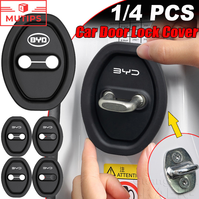 BYD ซิลิโคน รถยนต์ แผ่นล็อคประตู-เสียง Shock Pad ล็อคประตูหัวเข็มขัดปก Anti-collision เครื่องดูดช็อก Dolphin Atto 3 Sealion 6 Sealion 7 M6 Seal U Han EV Seagull Atto3 Yuan plus