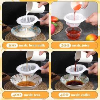 กระชอนตาข่ายละเอียดพิเศษ-100/200/400 ตาข่ายเกรดอาหารกรอง หน้า สําหรับเบียร์นมถั่วเหลืองกาแฟน้ําผลไม้, หน้าจอไนลอนความหนาแน่นสูงเครื่องมือคร